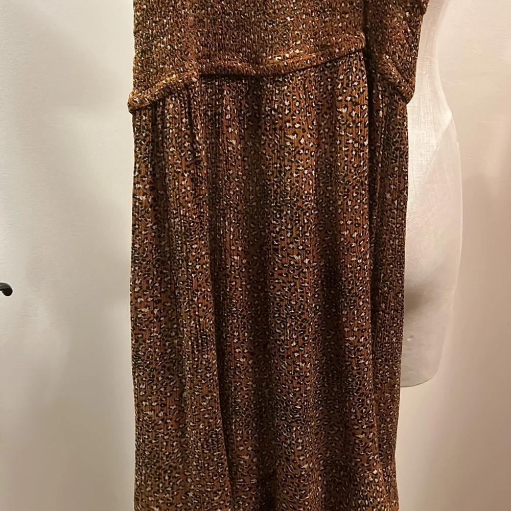 Urban Outfitters leopard ruffle chest lightweight mini dress sz small - Picture 9 of 11